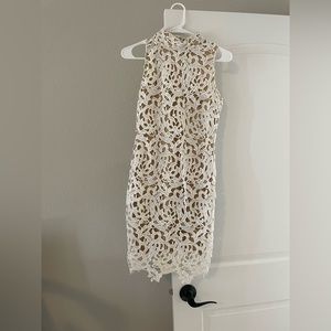 White and cream lace dress